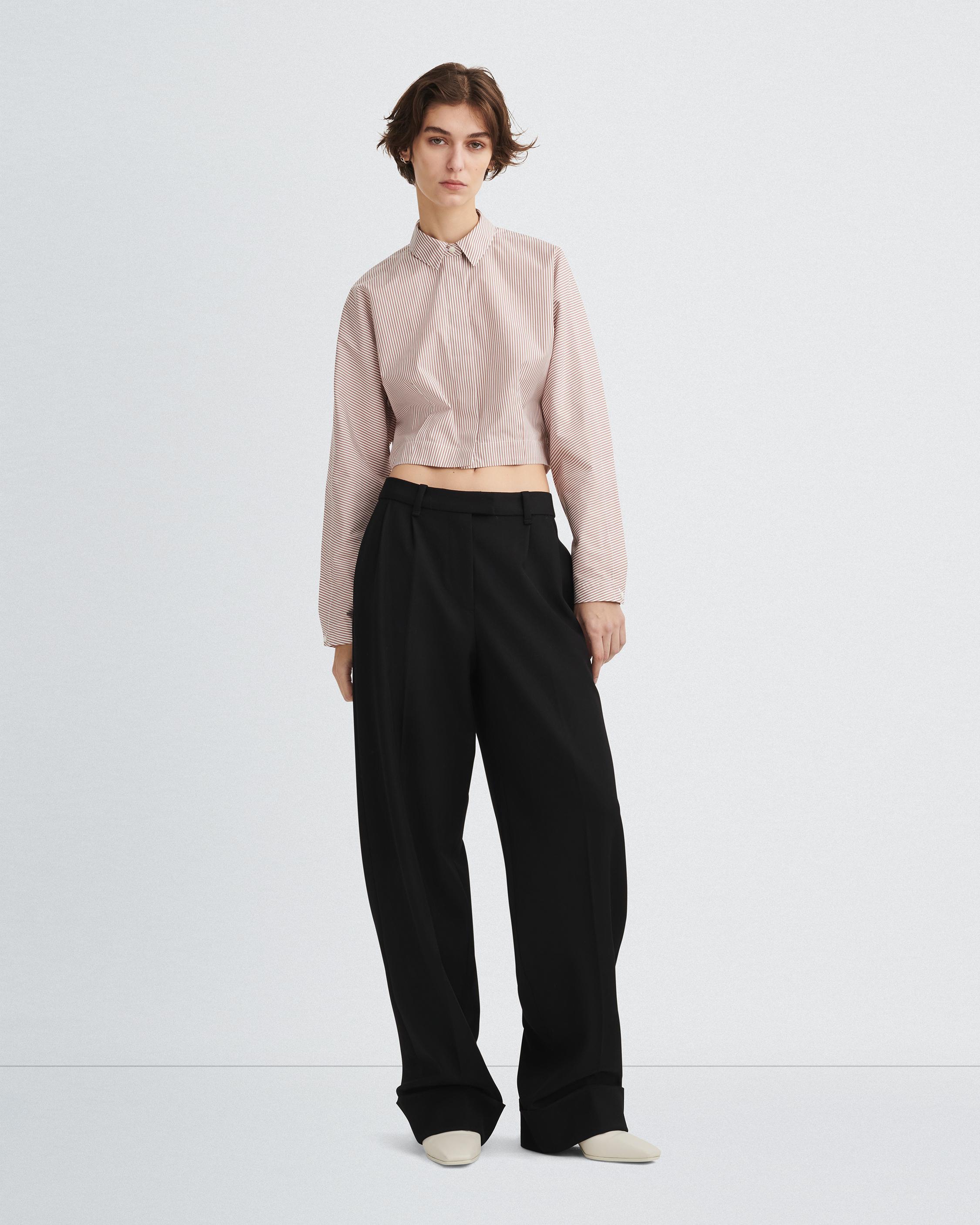 Morgan Cropped Cotton Poplin Shirt